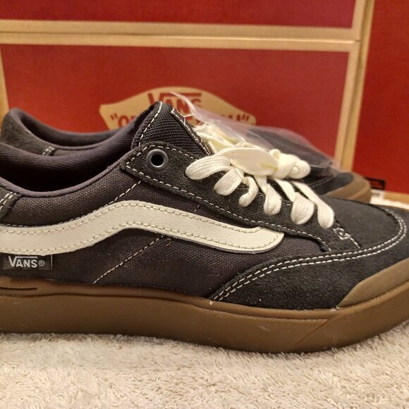 Vans Men's 7/Women's 8.5 Berle Pro Canvas Suede Skate Black Dark Gum - Picture 2 of 13